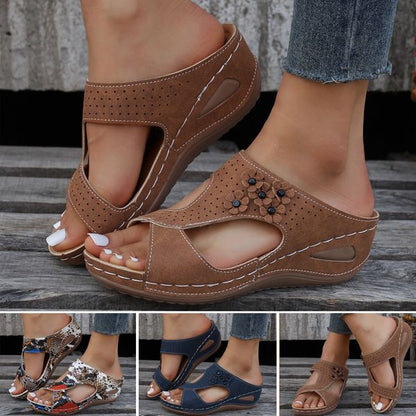 👡Pohodlné korekce Peep-toe Wedge Heel módní sandály✨