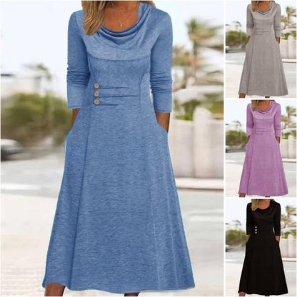 💖Dámské jednobarevné bavlněné šaty se šňůrkou👗