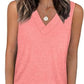 ✨Dámské bez rukávů V-Neck Zeštíhlující Loose Fit příležitostné Tank Top