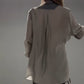 【✨Elegantní a intelektuální】👗Módní patchworkové nepravidelné šněrovací tričko a dvoudílná souprava kalhot