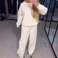 💖Dámská ležérní sportovní mikina s kulatým výstřihem a dvoudílné kalhoty Jogger Set