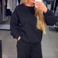 💖Dámská ležérní sportovní mikina s kulatým výstřihem a dvoudílné kalhoty Jogger Set