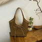 🎀 Dámská semišová retro taška Retro Suede Tote Bag s uzlovými ozdobami