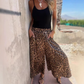 💖Leopardí potisk ležérní široké dámské kalhoty