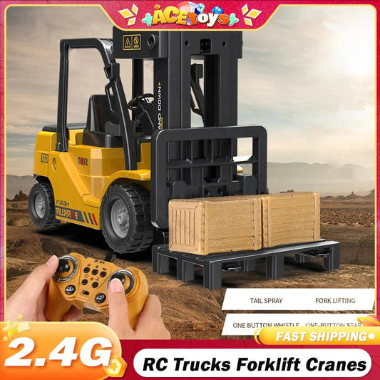 🔥RC vysokozdvižný vozík pro děti se světelným a hudebním sprejem🚜