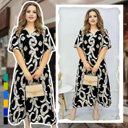 💕Dámské elegantní šaty s krátkým rukávem a výstřihem do V