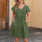 💖Dámské boho šaty s výstřihem do V a volánkovými krátkými rukávy