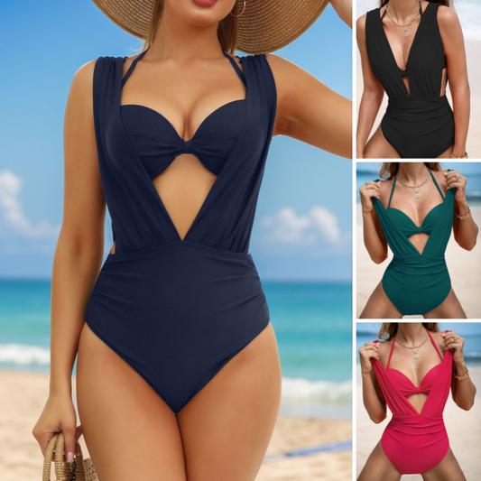 🏖️ Dámské jednobarevné plavky se zavazováním, 2 kusy👙
