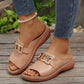 🏖️Artificial Leather Open Toe Slippers👡