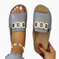 🏖️Artificial Leather Open Toe Slippers👡