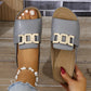 🏖️Artificial Leather Open Toe Slippers👡