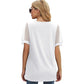 💖Dámské ležérní jednobarevné V-Neck krátký rukáv Top