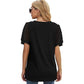 💖Dámské ležérní jednobarevné V-Neck krátký rukáv Top