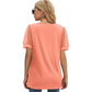 💖Dámské ležérní jednobarevné V-Neck krátký rukáv Top