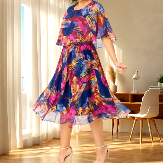 👗Ženské elegantní šaty s květinovým potiskem🌸 | Střih do A