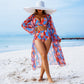 🏖️🌸Costum de baie sexy din trei piese pentru femei cu imprimeu floral👙