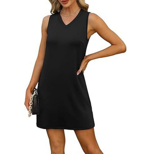 👗  Dámské mini šaty se špičatým výstřihem