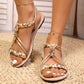 🌺Dámské boho PU kožené ploché sandály👡