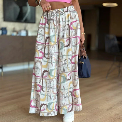【S-4XL】🌺Dámské ležérní kalhoty se širokými nohavicemi a našívanými kapsami✨Náhrdelník s křížem a korunou👑