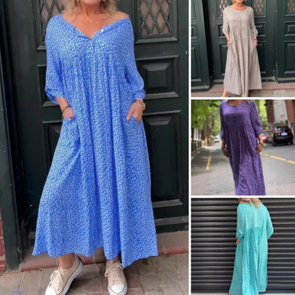 💖Dámské šaty s knoflíkovým zapínáním, 3/4 rukávy a puntíkovaným vzorem