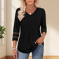 🌿[S-3XL]💖Klasický, pevný top s výstřihem do V a 3/4 rukávy – pohodlný a vhodný pro každou příležitost