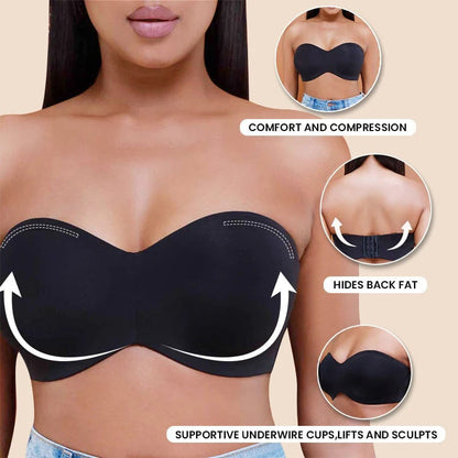 💕Csúszásgátló, teljes kosárú, pánt nélküli melltartó👙